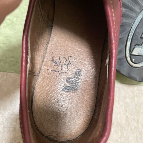 John Fluevog Shoes Red Leather Chunky Platform Grunge 10 Slip On - Picture 10 of 12